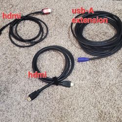FREE 2 6 ft hdmi and USB-A 20 ft ext Cable