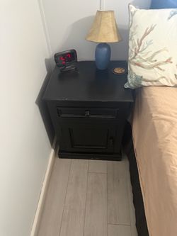 2 night stand Queen bed & Mattress, and headboard, and frame