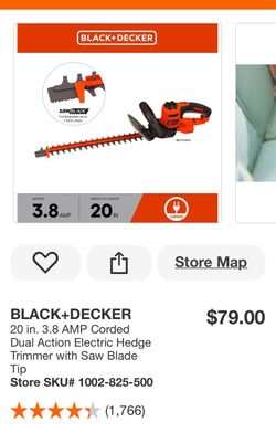 BLACK+DECKER 20in Corded Electric Hedge Trimmer