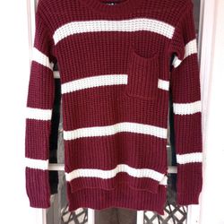 Love by Chesley Stripe Chunky Hi-Low Sweater Size S Women's 