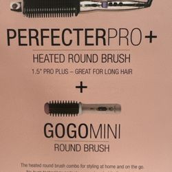 Calista PerfecterPro Heated Round Brush + GoGo Mini brush ( Rose Gold) 1.5”