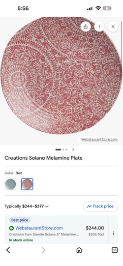 Creations Solano Melamine Plate Red