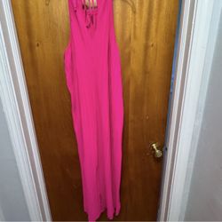 Hot Pink Maxi Dress - L
