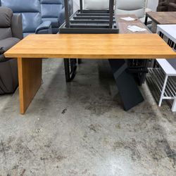 Modern Wooden Straight Desk With Drawer, Executive Office Desk (63")(missing great storage)