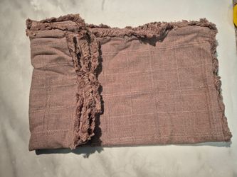 A Moment Pillow Covers 22x22 Zip Rose Fringe Soft Linen Woven Square Pattern 2pk