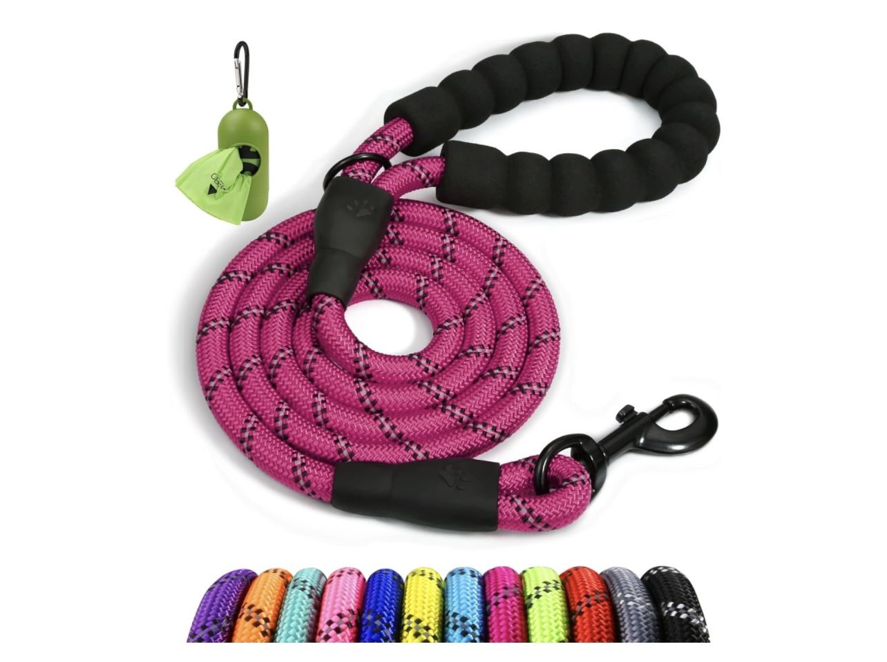 Taglory Rope Dog Leash 6 FT with Comfortable Padded Handle