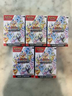 5 Pokémon Prismatic Evolutions Booster Bundles Sealed