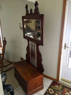 Oak Hall tree (Tiger Oak) Vintage