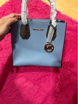 Michael Kors Light Blue Leather Tote Bag