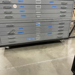 Safco 40" x 29" x 16" Tall 5 Drawer Flat File Blueprint Cabinet