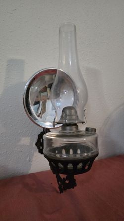 Antique Cast Iron Oil Lamp