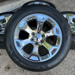 20 Inch chrome Wheels And Tires For Chevy, Gmc, Escalade And Ram 