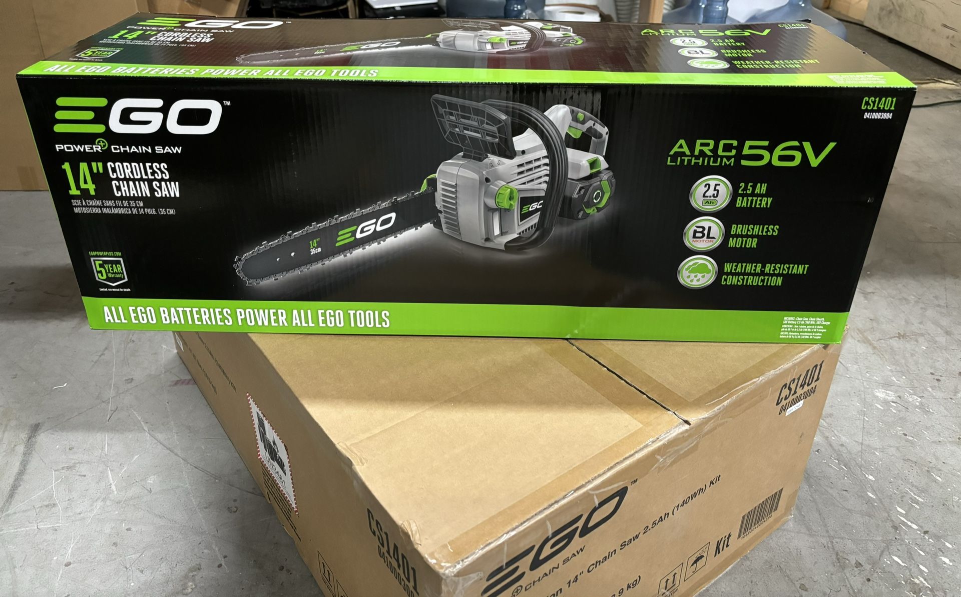 💯 EGO POWER+ 56-volt 14-in Brushless Battery 2.5 Ah Chainsaw 