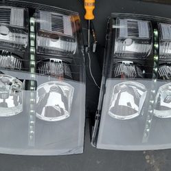 07-13 Chevy Silverado LED Headlights Luces Micas Calaveras Faros Faroles