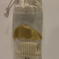 Holiday Snowman Wine Bottle Covers White & Gold w/ Snowman Bottle/Holiday Bags