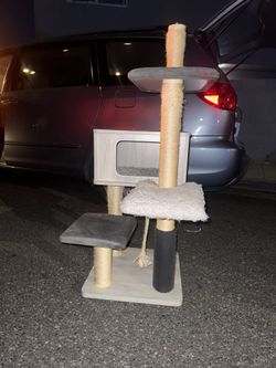 Catry Modern Minimalistic Cat Tree, 5 Level, Large, Kasio, 55" H