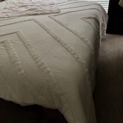  Geometric Cotton Chenille Comforter Sets King Sz