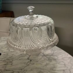 Crystal cake pedestal dome