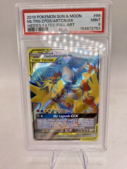 Moltres Zapados Articuno GX 66/68 SM Hidden Fates PSA