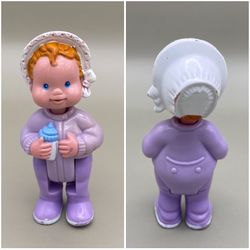 Vintage 1994 Fisher Price Loving Family Dream Dollhouse Furniture Nursery Purple Baby Girl Doll