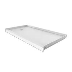 FlexStone 30 in. x 60 in. Single Threshold Shower Base with Left Hand Drain in White