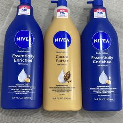 NIVEA Essentially Enriched Body Lotion for Very Dry Skin with Hyaluronic Acid, Almond Oil and Deep Nourishing Serum, 72-Hour Body Moisturizer, 16.9 Fl
