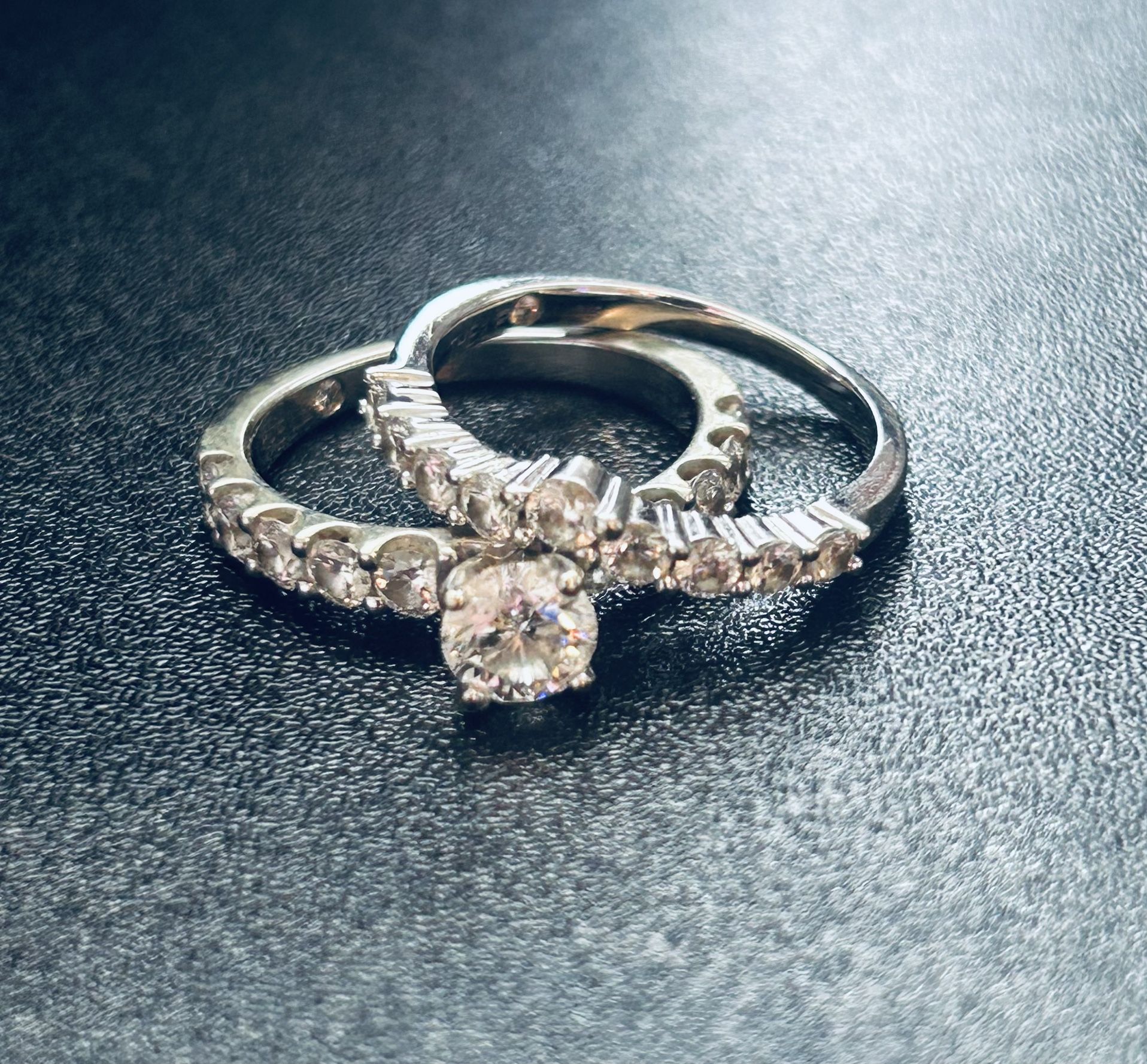 “1.49 ct Leo Diamond Bridal Set – 14K White Gold – Certified – Excellent Condition