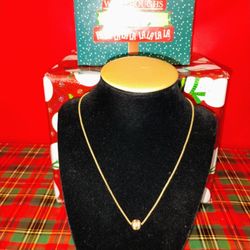 Christmas Snow Ball Gold Necklace 