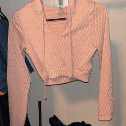 SMALL CROPPED PINK HOODIE