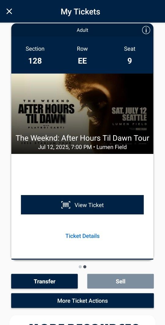 30% OFF STADUIM PRICE Weeknd After Hours Til Dawn Tour (2 Tickets)