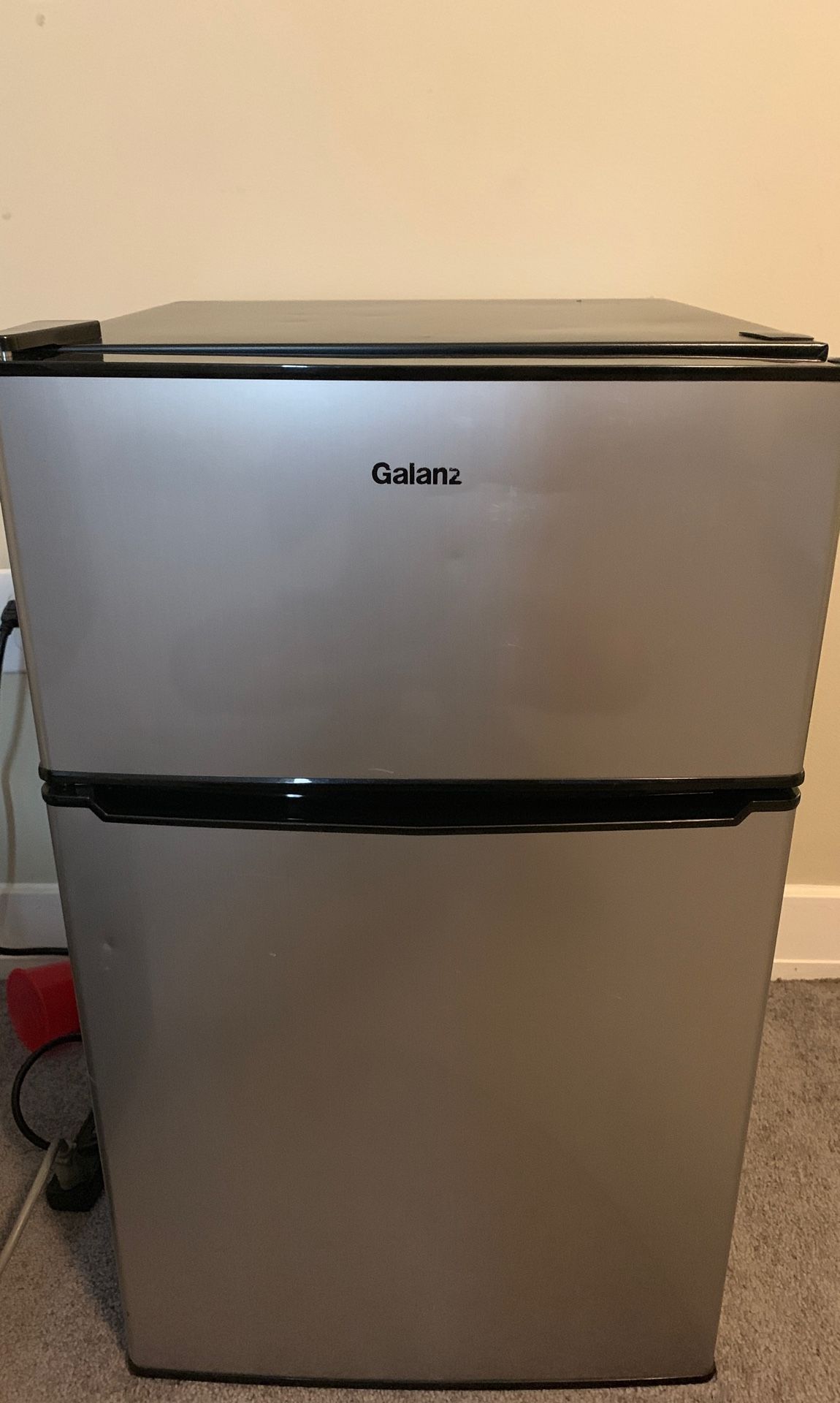 Galanz Cu Ft Two Door Mini Fridge With Freezer, Stainless,, 59 OFF