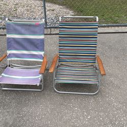 Reclining beach chairs