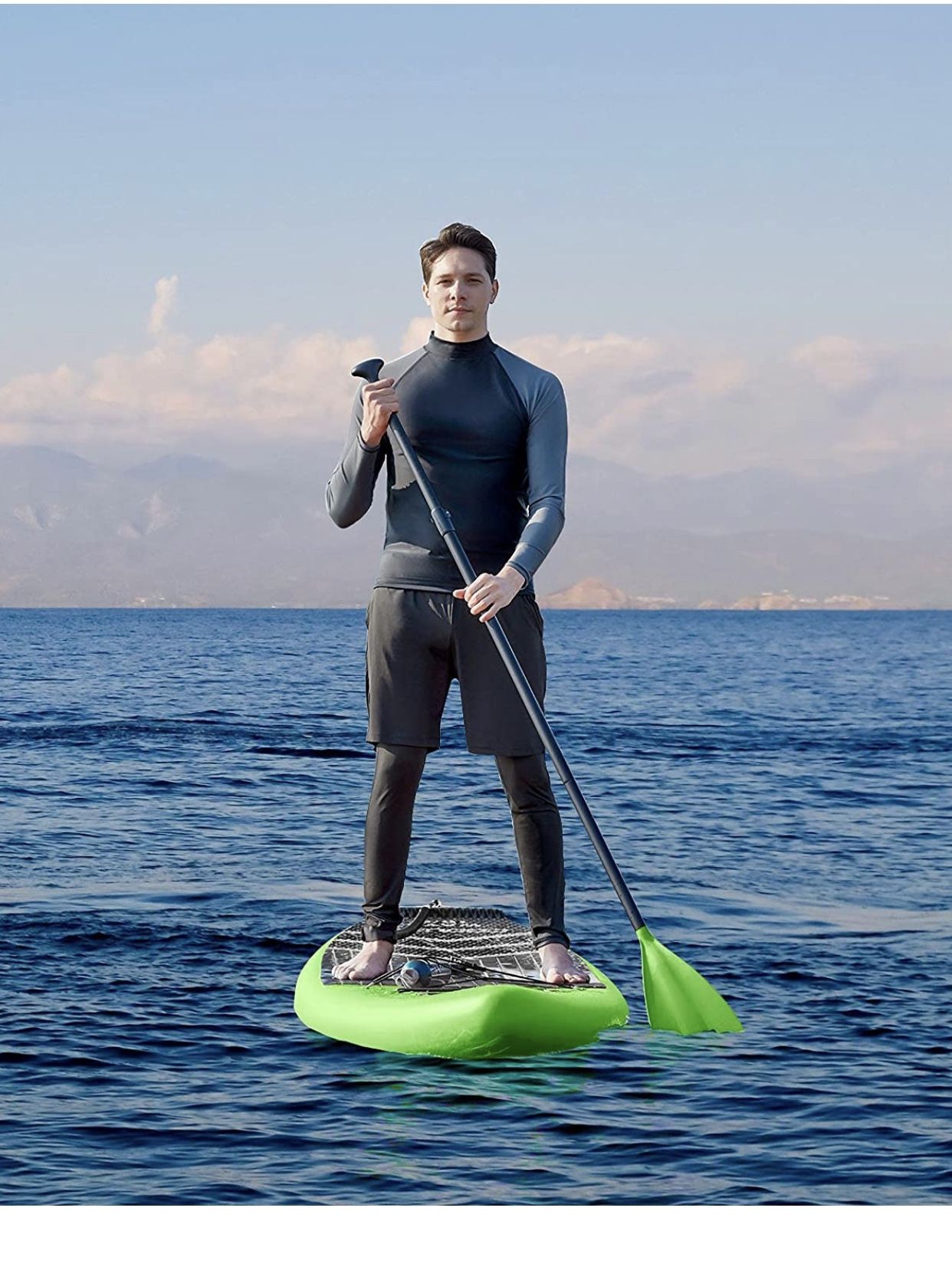 10.6’x32’’x6’’(19.4lbs) Inflatable Stand Up Paddle Board with SUP Accessories & Backpack, Removable Fin, Leash, Adjustable Paddle, Pump, Waterproof Ph