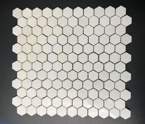 1” Crystal White Marble Hexagon Mosaics Polished