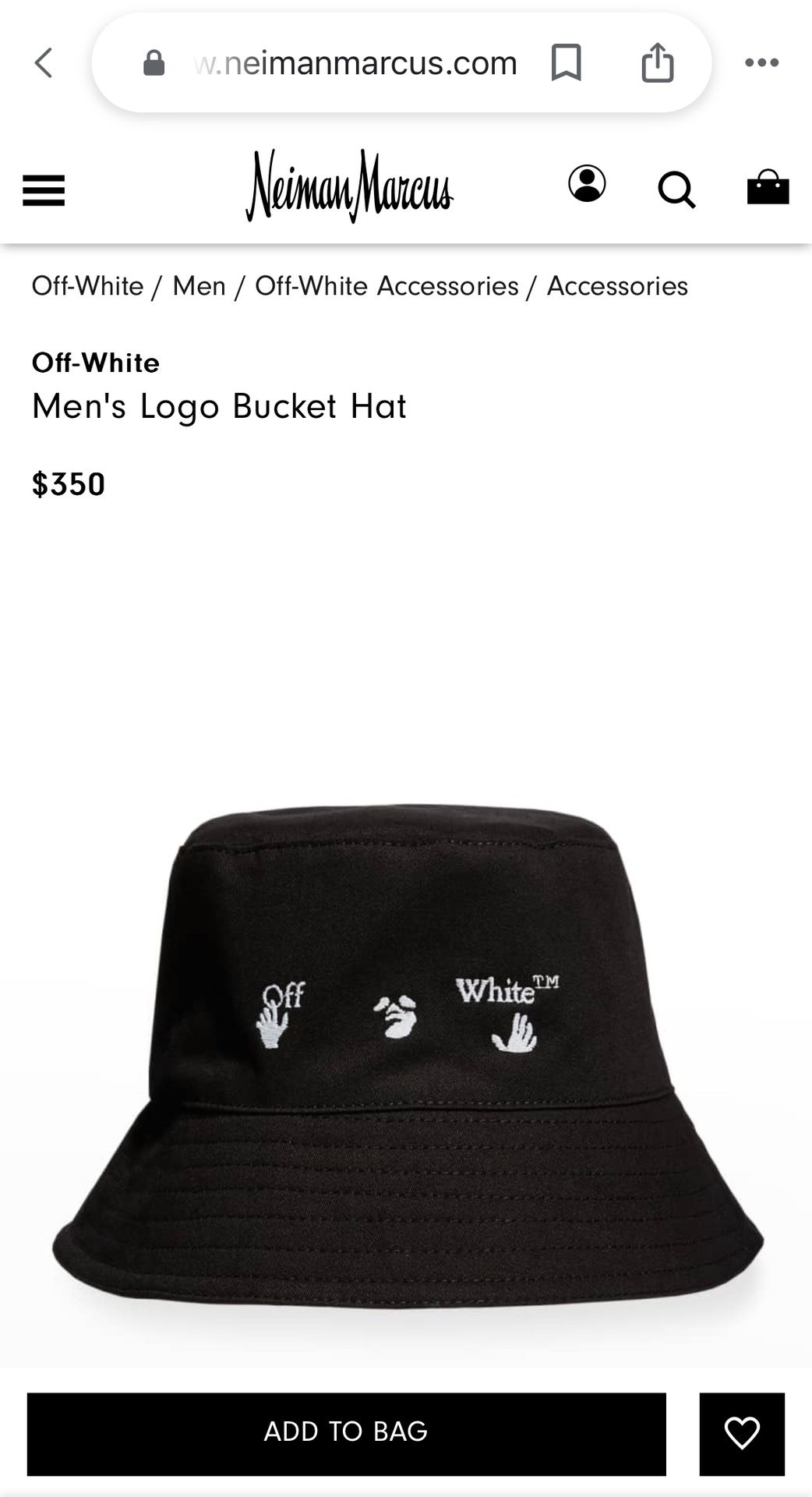 Off-White™️ Men’s Logo “Drowning Man” Bucket Hat
