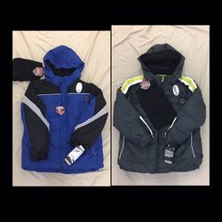 Boys winter jackets with hat and scarf, size XL 14-16, new with tags