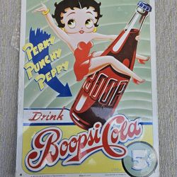Vintage Style Betty Boop "Boopsi Cola" Metal Sign