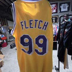 Chevy Chase Signed Autograph Fletch 99 Yellow Basketball Jersey Beckett Auth
