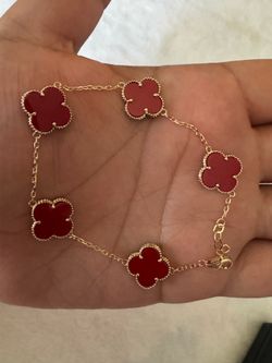 10k red clover bracelet