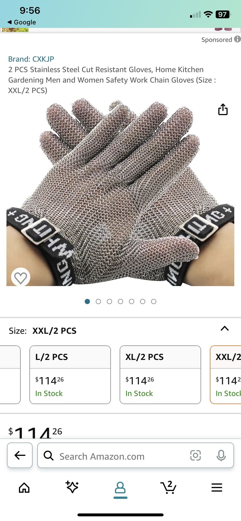 stainless steel glove for knife using s/m/L
