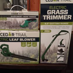 New Leaf Blower And New Grass And Hedge Sheers And Grass Trimmer