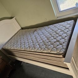 Twin Bedframe W/Box Springs And Mattress