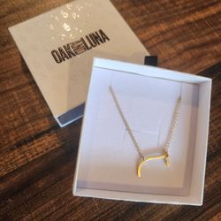 J Letter Necklace Oak And Luna 15" Chain Gold Vermeil