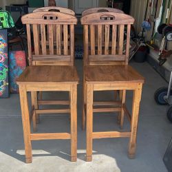 Solid oak Hi Top Bar Stools 