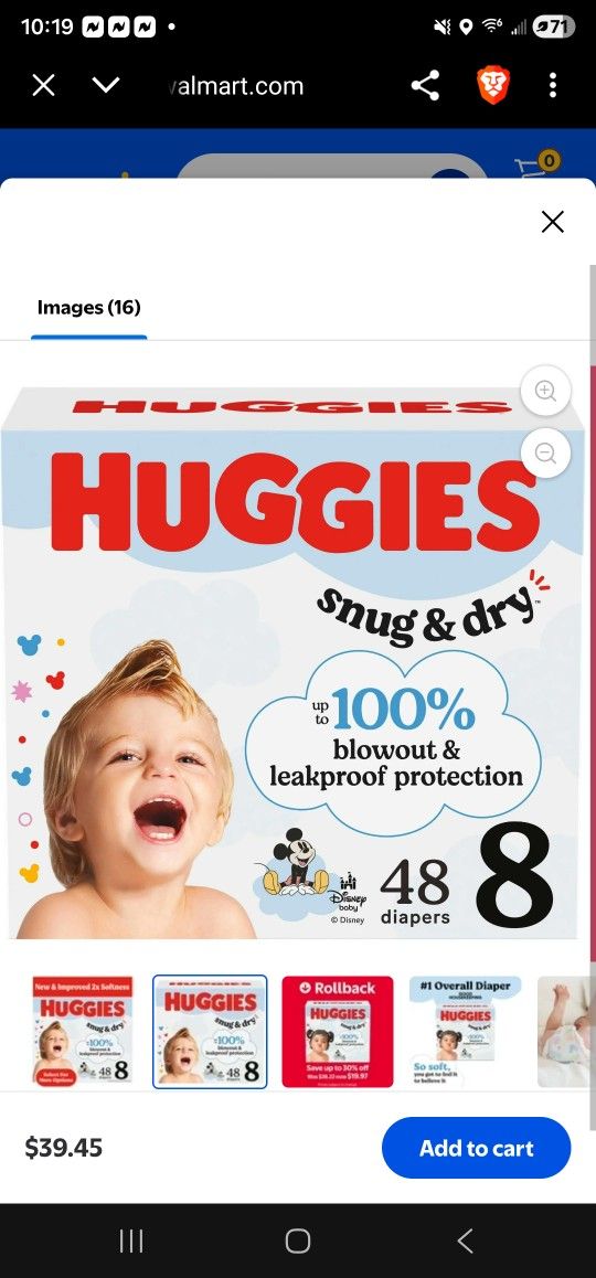 Huggies Snug & Dry Baby Diapers, Size 8 (46+ lbs), 48 Ct