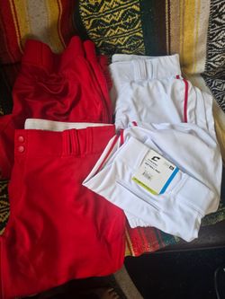 Softball pants white and red