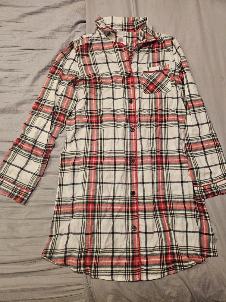 Medium Womens Plaid Pajama Shirt