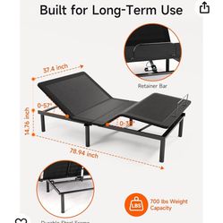 Adjustable Bed Frame Twin, Small Adjustable Bed Base with Remote, Head and Foot Incline, USB Charging, Underbed Lighting, Electric Adjustable Beds wit