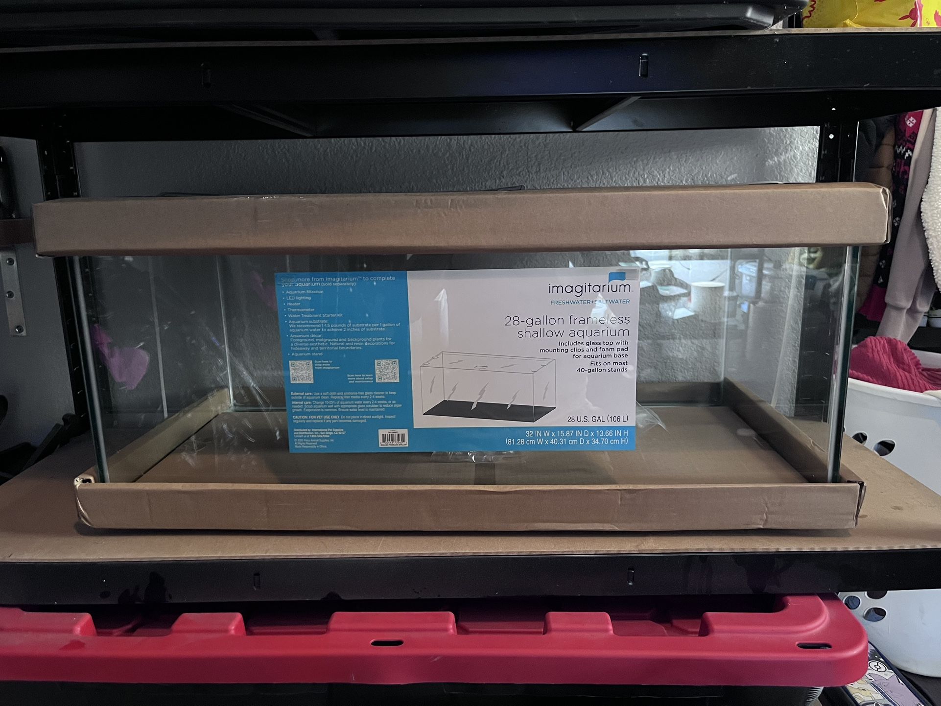 28 Gallon Imagitarium Frameless Shallow Aquarium 