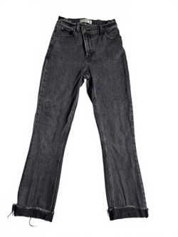 Abercrombie & Fitch Black High Rise Straight Jeans Size 24